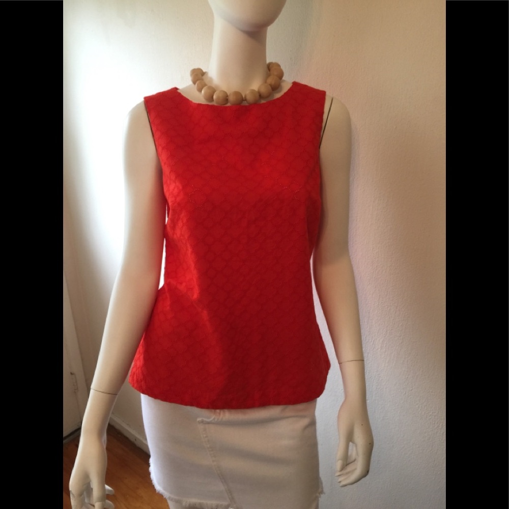 NWT Talbots orange textured cotton sleeveless top